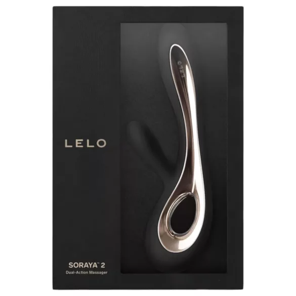 LELO Soraya 2 - vibromasseur rabbit rechargeable étanche - silicone noir