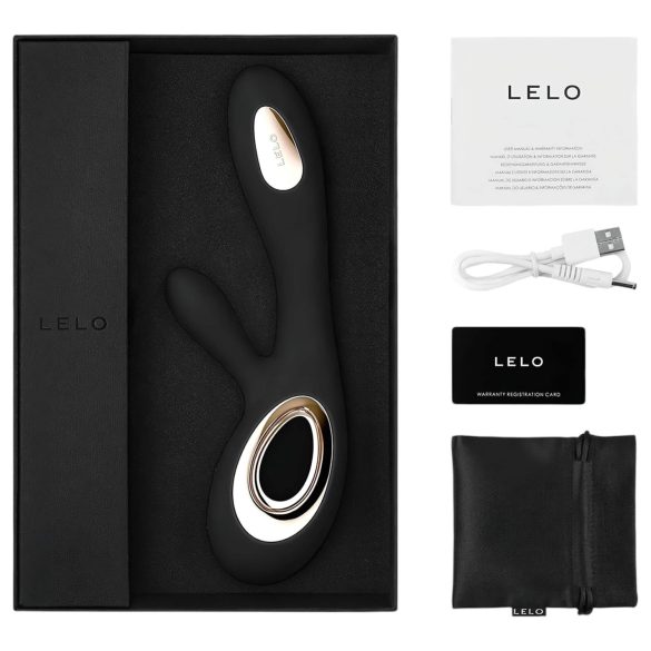 LELO Soraya Wave - vibromasseur rabbit, mouvement va-et-vient - silicone noir