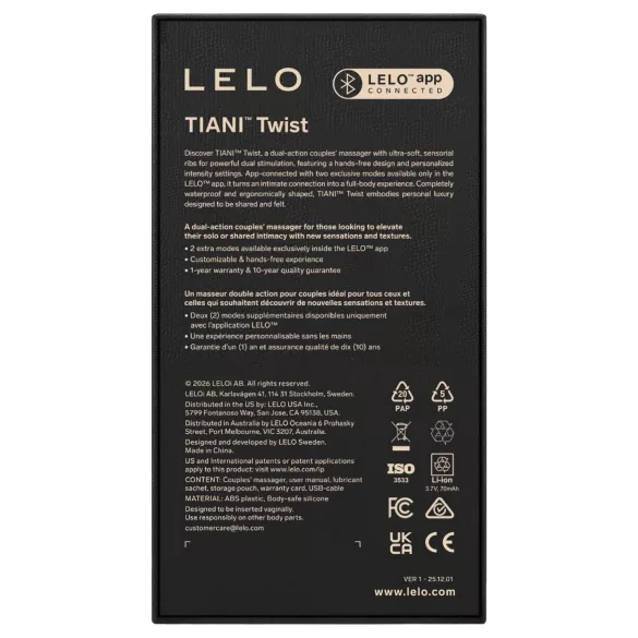 LELO Tiani Twist - vibromasseur couple intelligent (violet)