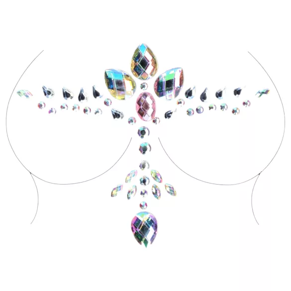 Le Désir - décolleté autocollant paillettes arc-en-ciel