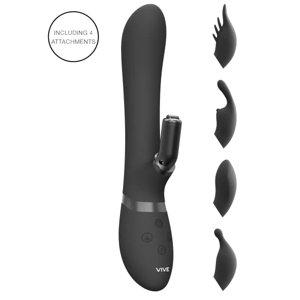 Vive Chou - Vibromasseur rabbit 4 en 1 - stimulation clitoridienne - noir