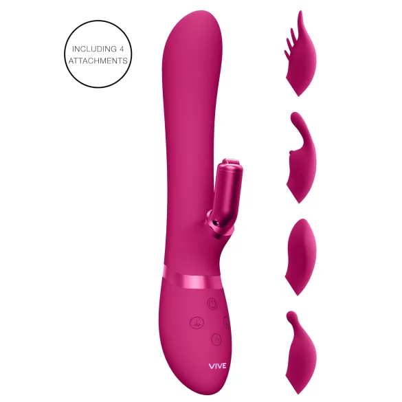 Vive Chou - vibromasseur clitoridien à tête interchangeable rechargeable - rose