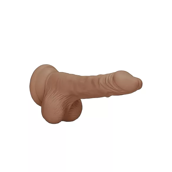 RealRock - gode réaliste avec testicules - 17cm - couleur foncée
