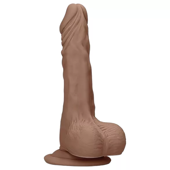 RealRock - gode réaliste avec testicules - 25cm - couleur foncée