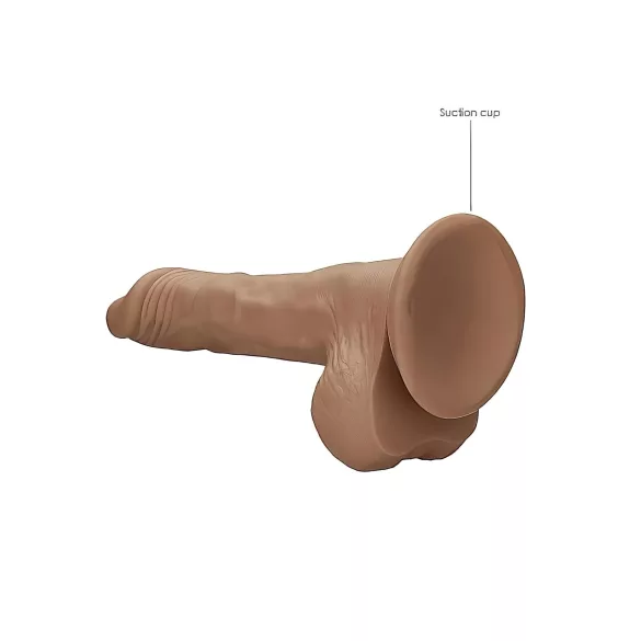 RealRock - gode réaliste avec testicules - 25cm - couleur foncée