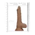 RealRock - gode réaliste avec testicules - 25cm - couleur foncée