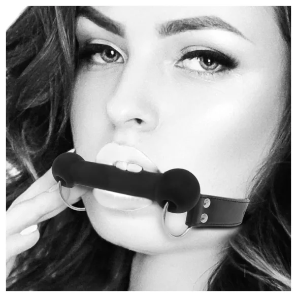 Ouch! - bâillon os pour la bouche - silicone noir