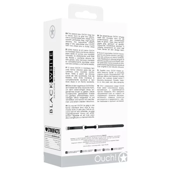 Ouch! - bâillon os pour la bouche - silicone noir