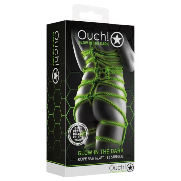 Ouch! - corde bondage fluorescente - 10 m - vert
