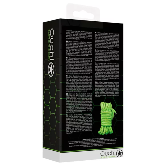 Ouch! - corde bondage fluorescente - 10 m - vert