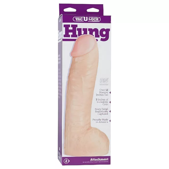 Doc Johnson - gode mic Vac-U-Lock Hung 12 réaliste avec testicules - nude