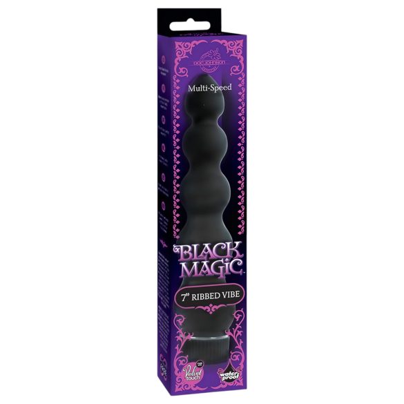 Black Magic 7 - vibromasseur anal perlé 5 billes - silicone noir