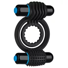Doc Johnson Optimale - double anneau pénien vibrant (noir)