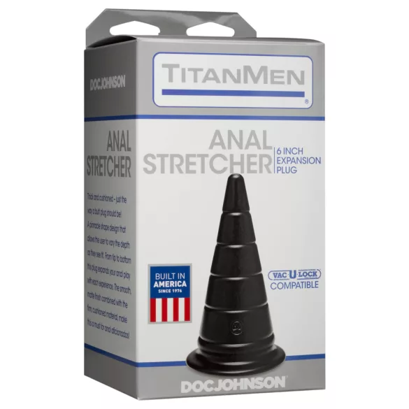 Doc Johnson TitanMen Anal Stretcher - plug anal dilatateur conique (noir) - 15 cm