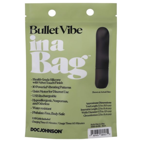 Doc Johnson - vibromasseur bullet rechargeable - étanche - noir