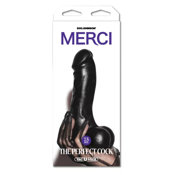 Doc Johnson The Perfect Cock - gode réaliste (noir) - 19 cm