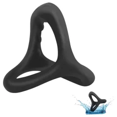 Anneau pour pénis et testicules à surface texturée (noir)
