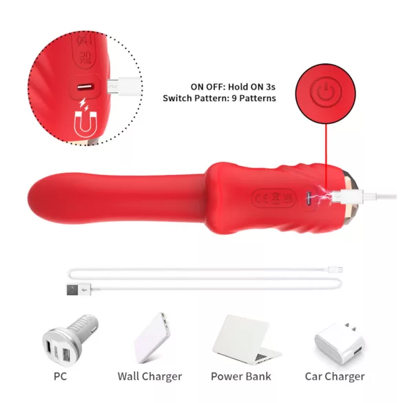 Bestoy - vibromasseur point G étanche - silicone rouge