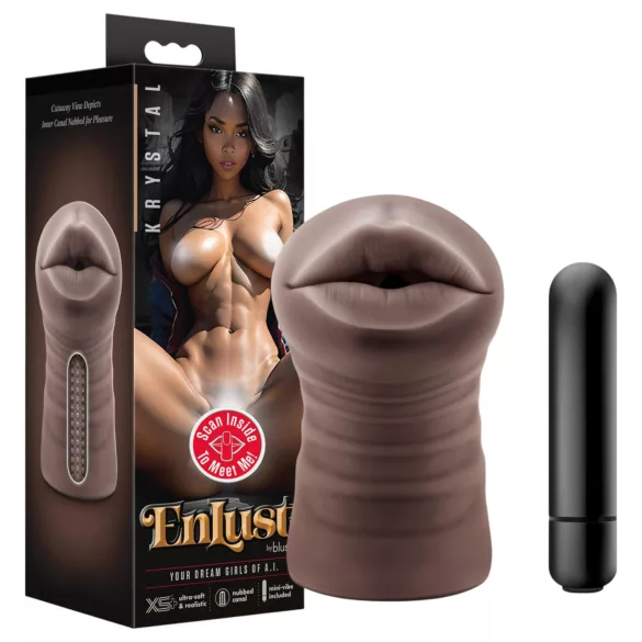 Enlust Krystal - vagin oral vibrant réaliste avec images MI - marron