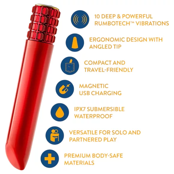 Oh My Gem - vibromasseur rouge rechargeable en forme de rouge à lèvres