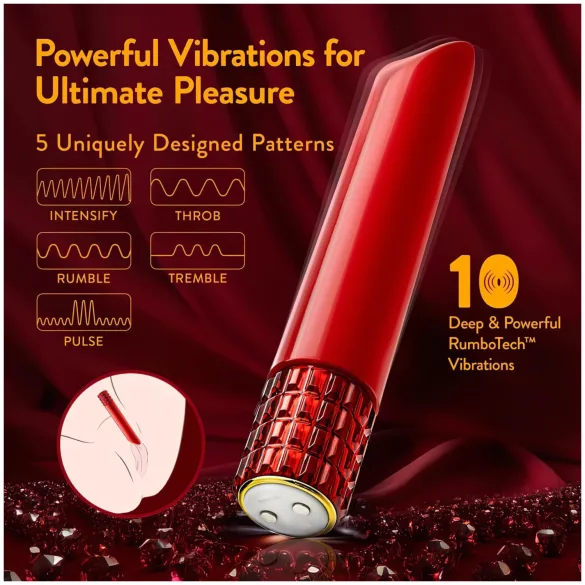 Oh My Gem - vibromasseur rouge rechargeable en forme de rouge à lèvres