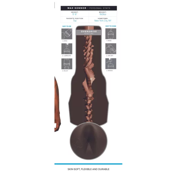 Fleshjack Max Konnor - masturbateur réaliste anus - marron