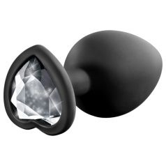   Temptasia S - plug anal cœur avec strass - silicone noir - petit