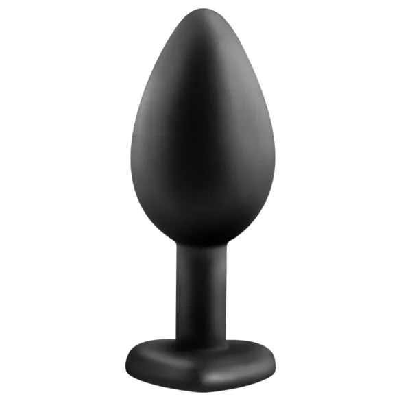 Temptasia S - plug anal cœur avec strass - silicone noir - petit