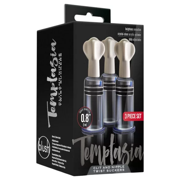 Blush Temptasia - set de stimulateurs suceurs pour clitoris et tétons (transparent)