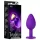 Temptasia - plug anal cœur bijou doré - petit - silicone violet