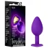 Temptasia - plug anal cœur bijou doré - petit - silicone violet