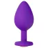 Temptasia M - plug anal cœur orné de pierre - silicone violet - taille moyenne