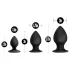 Anal Adventures Platinum Stout - set de plugs anaux - 3 pièces noir