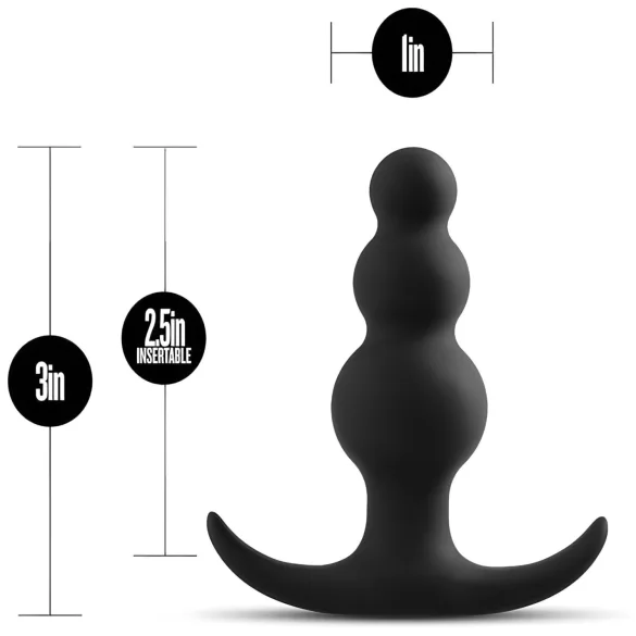 Anal Adventures Platinum - plug anal à perles - silicone noir