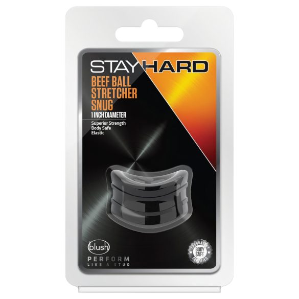 Stay Hard Beef - anneau testiculaire puissant - silicone noir