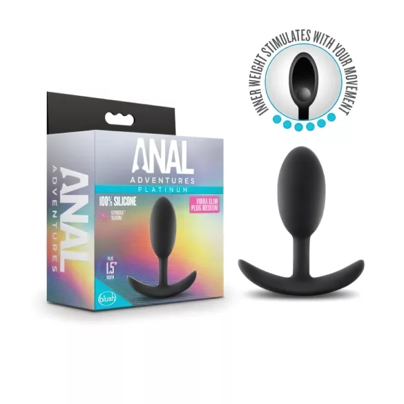 Anal Adventures Platinum - plug anal moyen - silicone noir