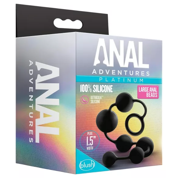 Anal Adventures L - plug anal perlé - silicone noir