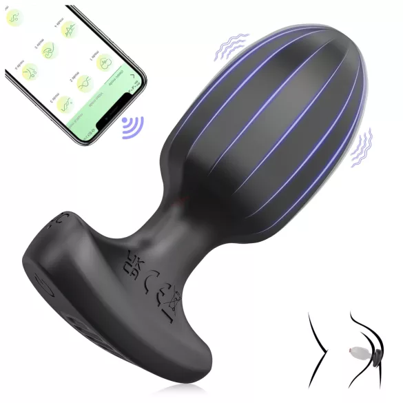 AlvUp - plug anal vibrant connecté - silicone noir