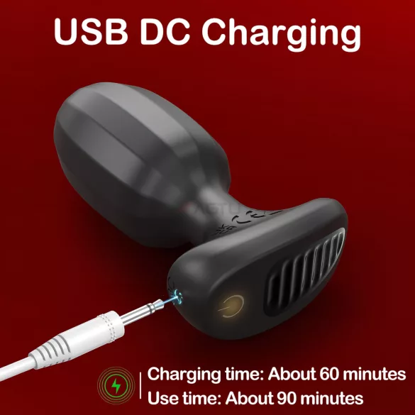 AlvUp - plug anal vibrant connecté - silicone noir