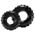 OXBALLS - set anneaux péniens texturés - silicone noir