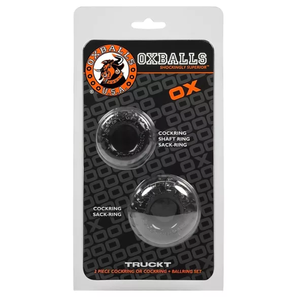 OXBALLS - set anneaux péniens texturés - silicone noir