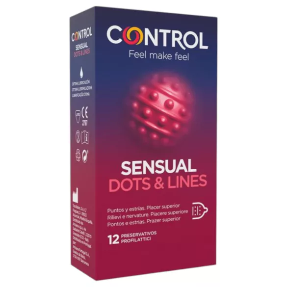 Control - préservatif nervuré et à points - 12 pièces