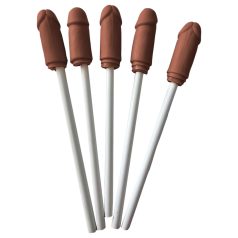 Diverty - crayon avec embout pénis marron - lot de 5