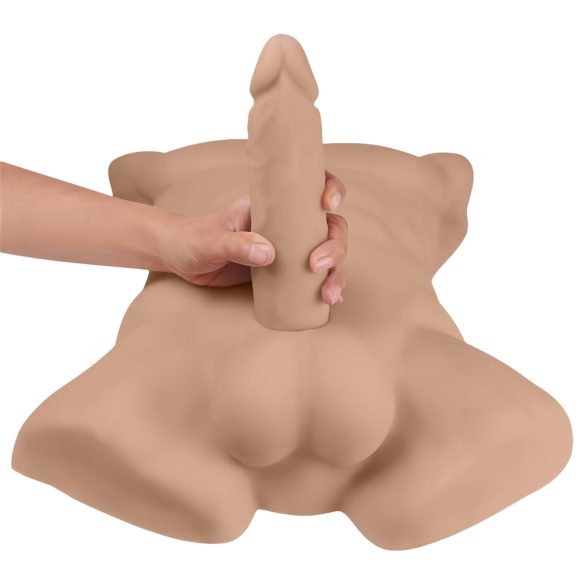 Silexd Apollo - masturbateur torse d’homme réaliste - silicone marron foncé