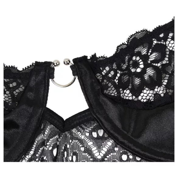 Subblime - body à motifs avec ceinture en satin (noir)