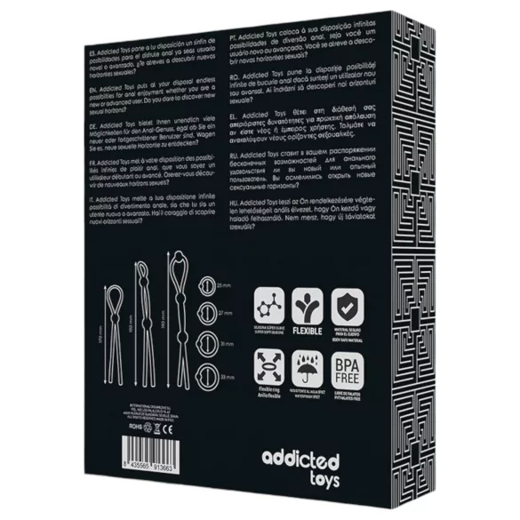 Addicted Toys - set anneaux péniens silicone - 7 pièces - noir