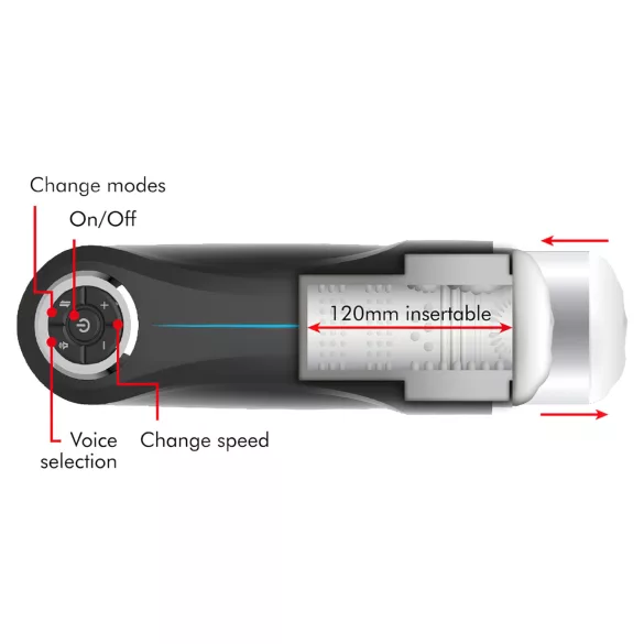 JamyJob - masturbateur automatique vibrant - mouvement haut-bas - noir