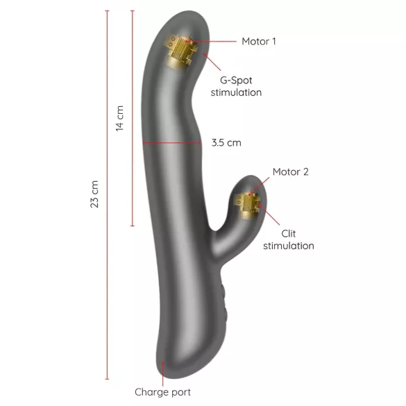 Oninder Oslo - vibromasseur à bras rotatif pour le clitoris (noir)