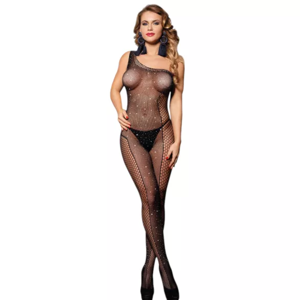 Subblime 952037 - combinaison résille avec strass (noir) - S-L