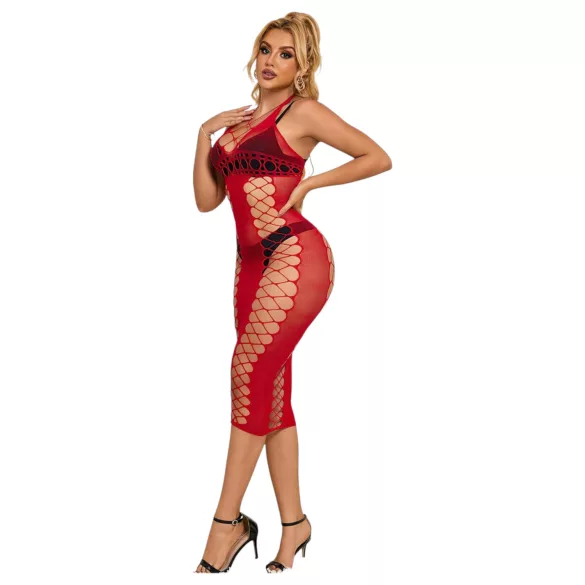 Subblime 952327 - robe résille à bretelles croisées - rouge - S-L